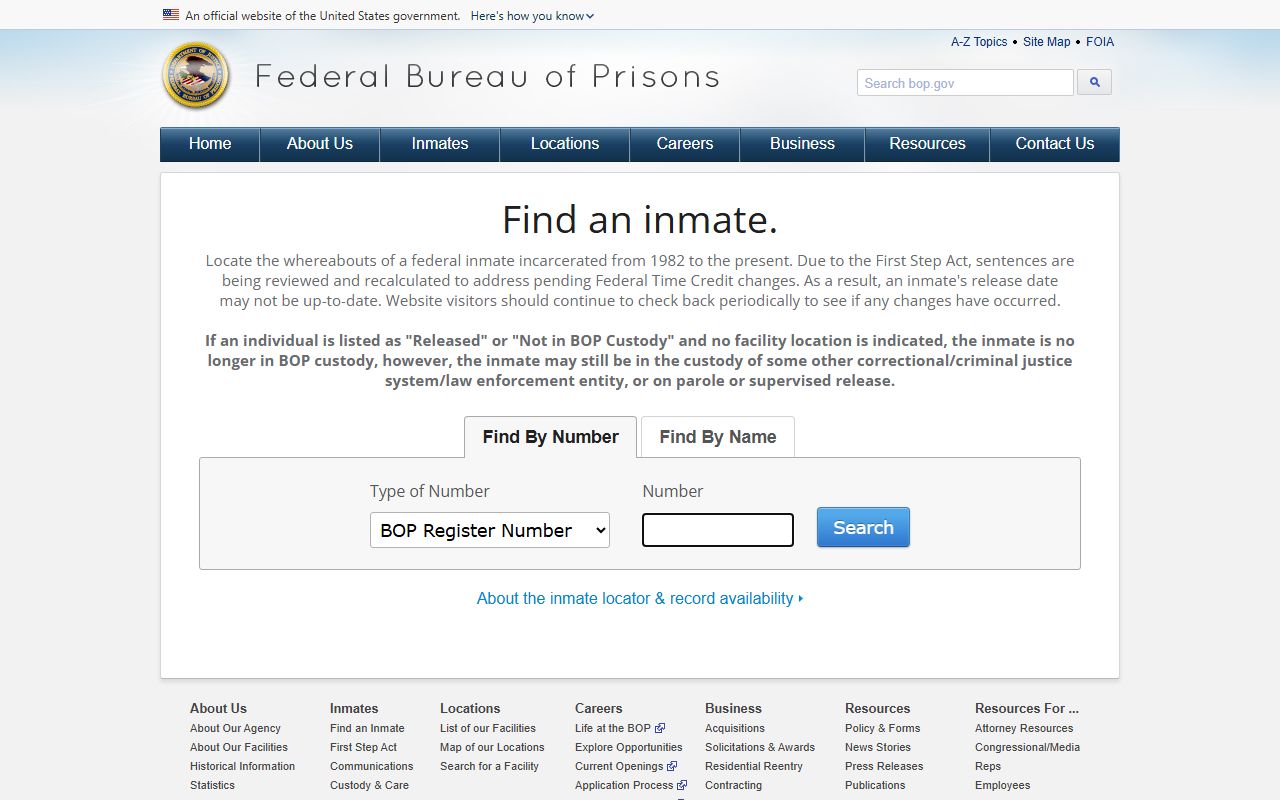 Boise County inmate search distinction for federal prison custody