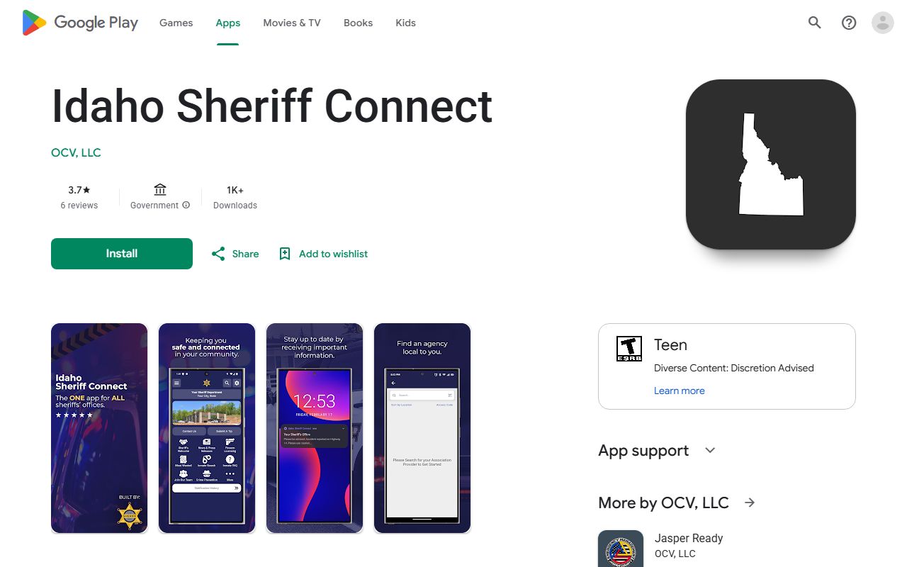 Boise County inmate records app sweep for Idaho Sheriff Connect Google Play