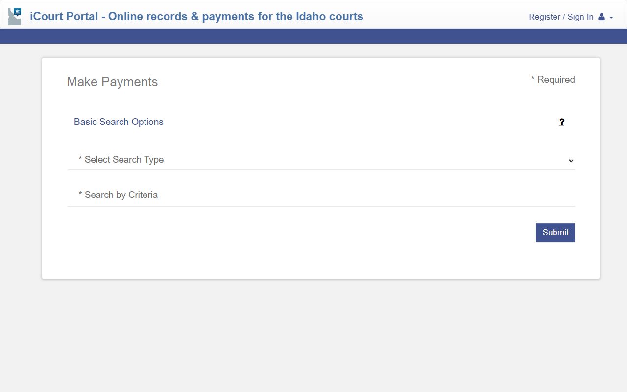 Boise County traffic court records iCourt criminal and traffic payments source